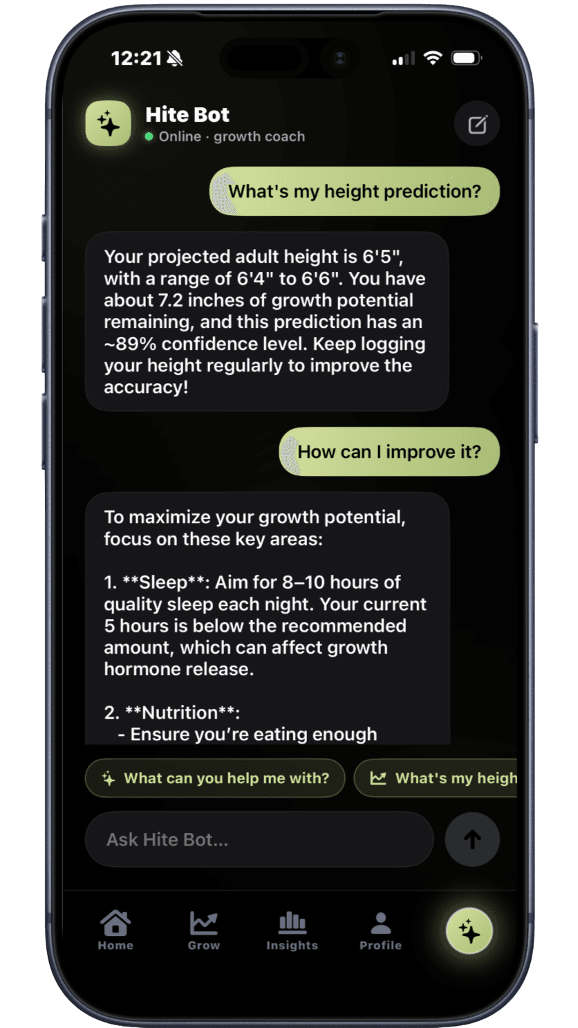 Hite Bot inside the Hite app